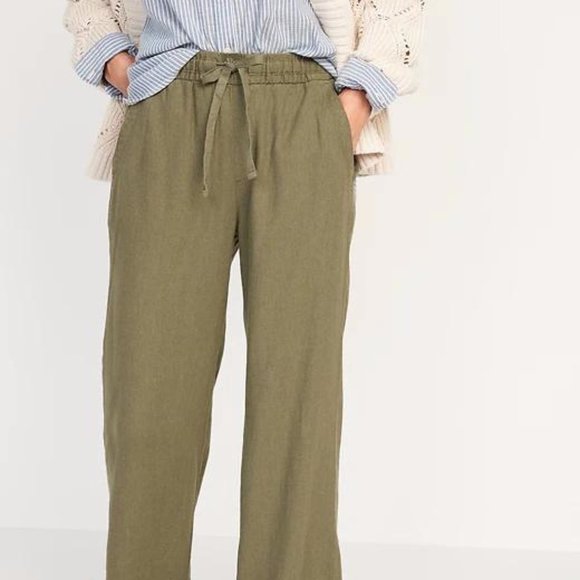 Old Navy High-Waisted Wide-Leg Linen-Blend Pants for Women New - Picture 6 of 8